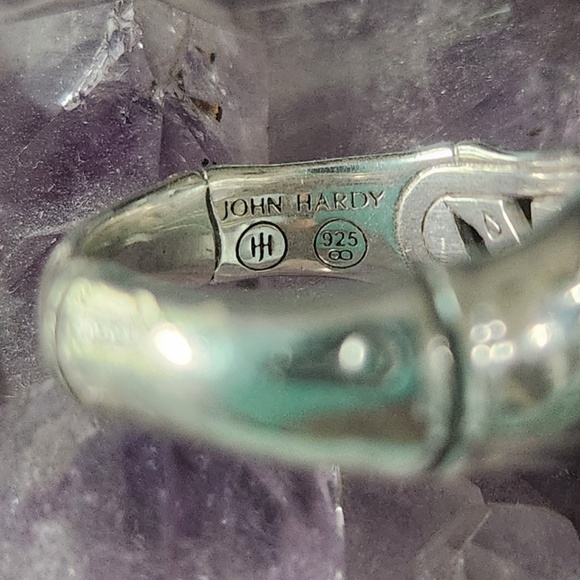 John Hardy Sterling Silver & Amethyst Bamboo Ring, size 7, preloved - Picture 10 of 14